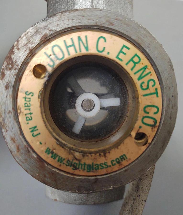 🔥ERNST 1/2" NPT Sight Glass Flow Indicator Concentric PTFE Impeller E-57-CS-3