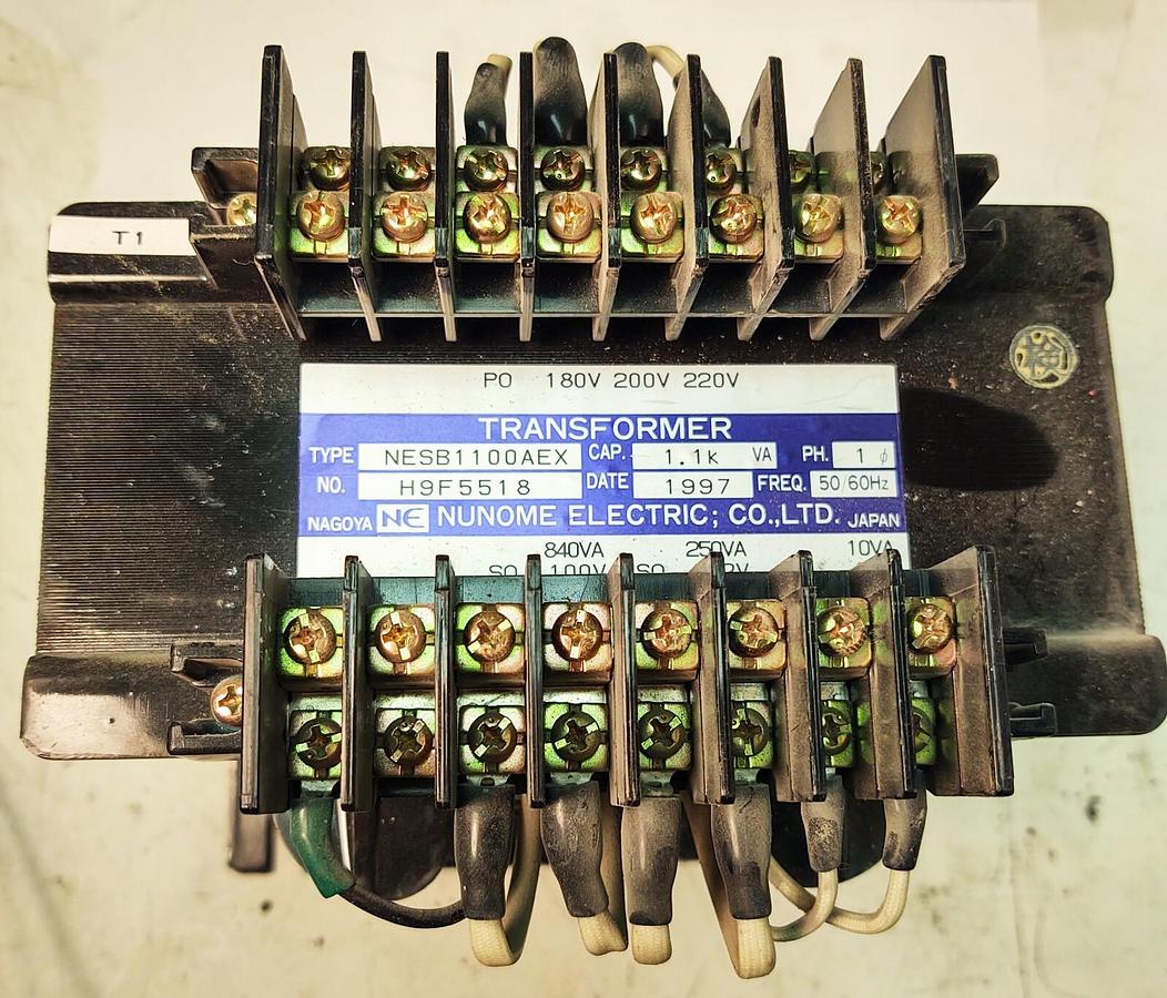 Used NAGOYA NUNOME 1 PHASE 1 PH TRANSFORMER NESB1100AEX 1.1kva H1B2051 100v 22v 10v