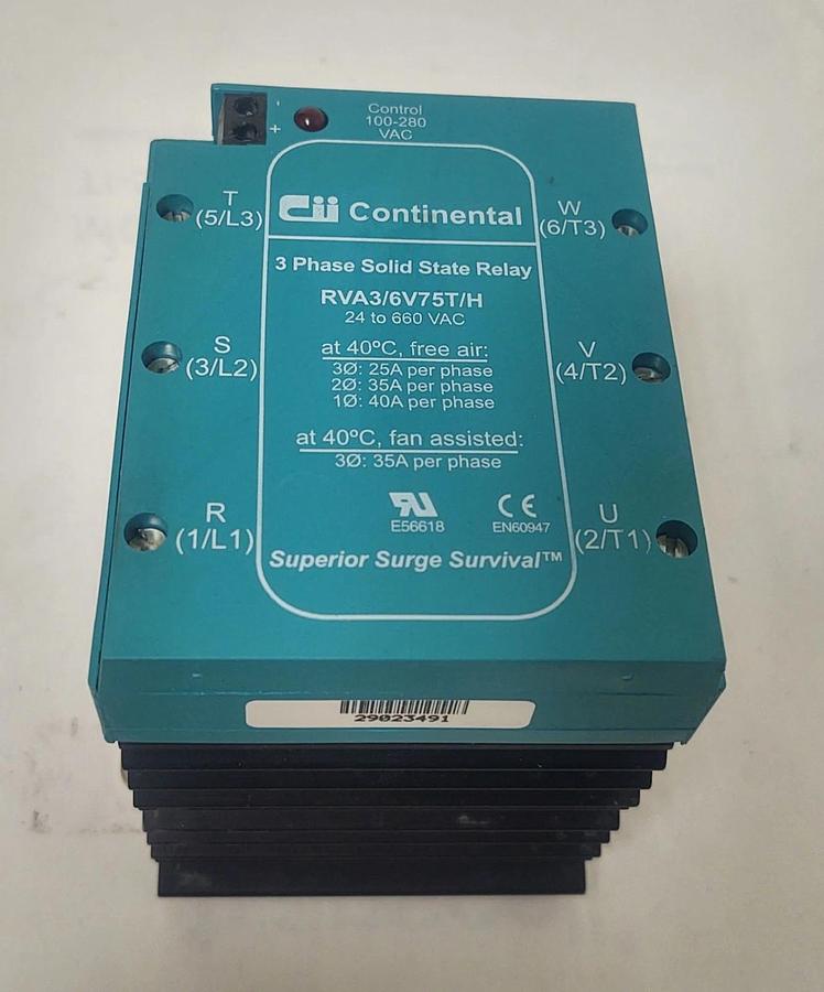 🔥NIB - Continental Solid State Relay RVA3/6V75T/H 3Ph SSR 660V