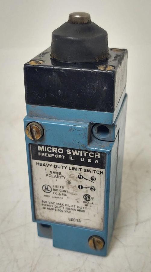 Used 🔥MICRO SWITCH LSC1A HEAVY DUTY LIMIT PUNGER SWITCH 600VAC PILOT DUTY 10AMPS