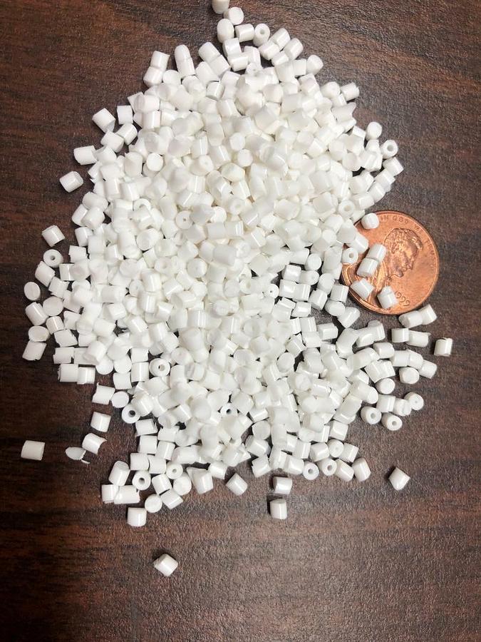 HDPE White Plastic Pellets Resin Material Injection Molding 10 Lbs Polyethylene