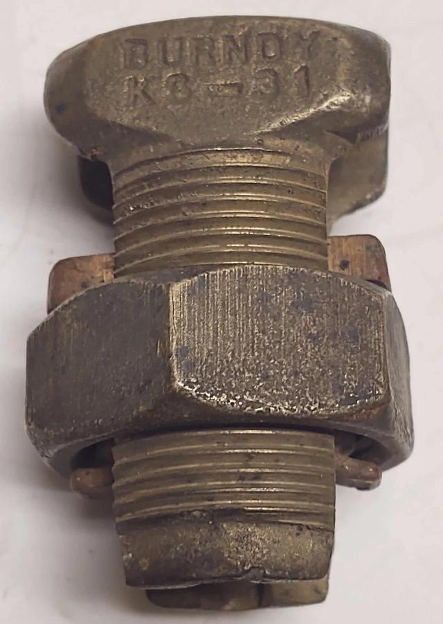 Used Bronze 350 MC  SPLIT BOLT NUT WIRE ELECTRICAL CLAMP CONNECTOR