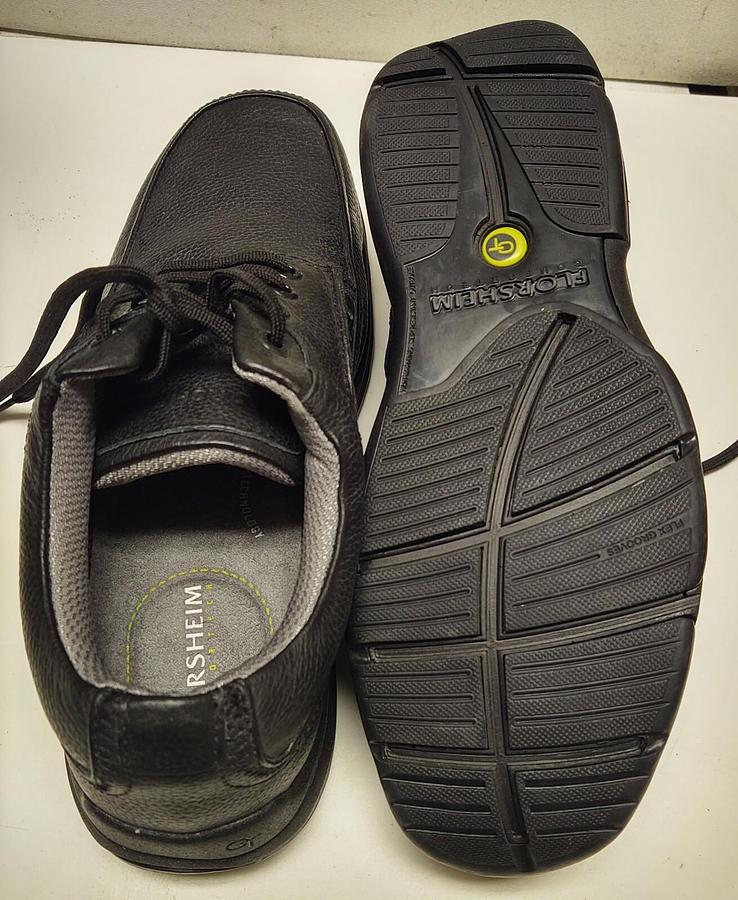 Used NIB Florsheim Mens Black Casual Sneakers Shoes 8.5 Medium 14090-001 Leather