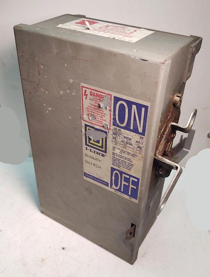 Used Square D PQ3606G 60A 600V I-Line Fusible Switch Bus Plug With Fuses PQ-3606G