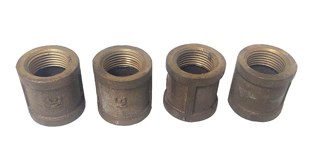 🔥(QTY 4) 3/4" Brass Couplings Straight Pipe Fittings