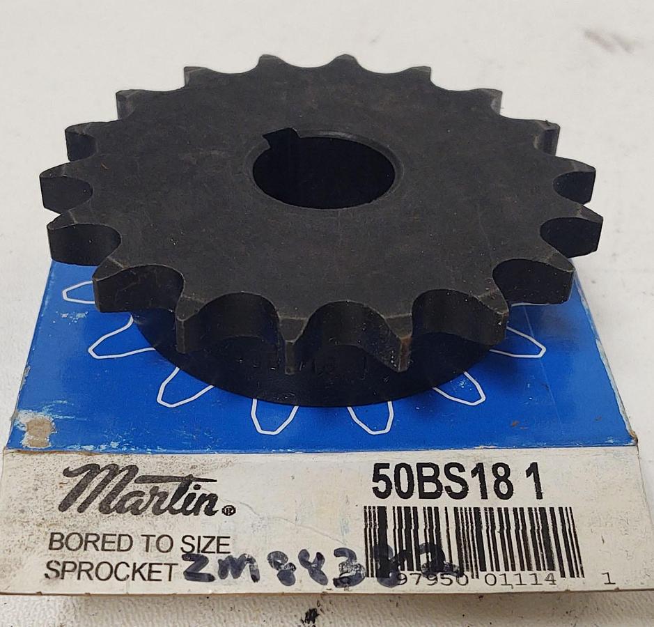 đŸ”¥Martin 50BS181, 18 Teeth, 1" Bore, #50 Sprocket