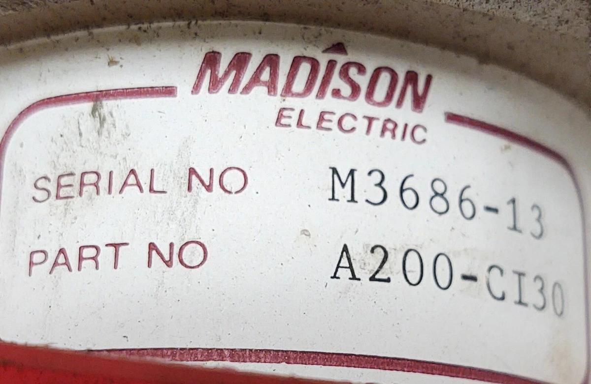 Used 🔥 Madison Electric RPM Analog Panel Meter A200-C130 B132200