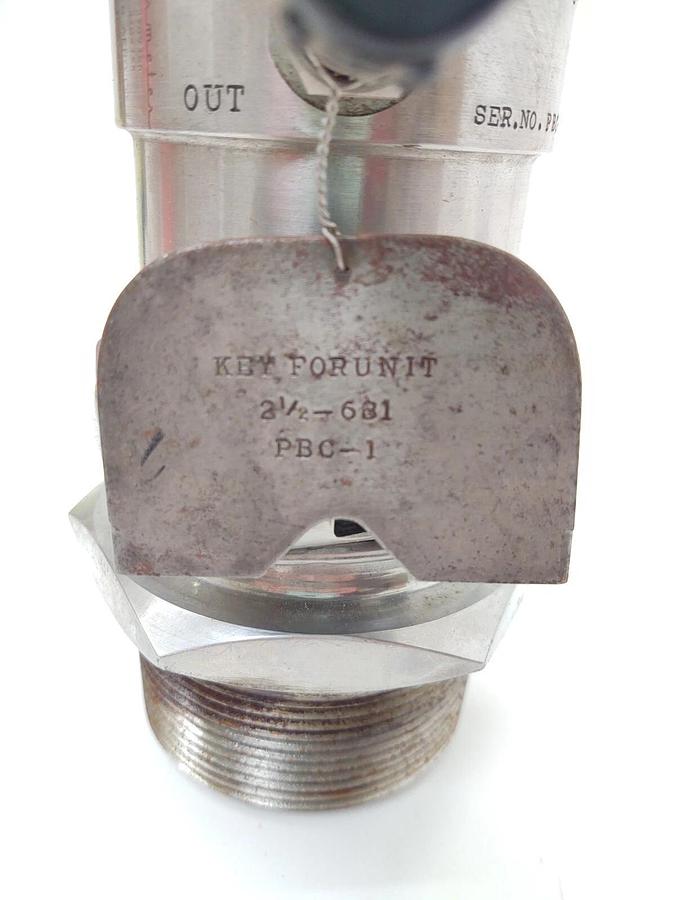 Used POTTER AERO CO. POTTERMETER TURBINE FLOWMETER  2- 1/2 -681 STAINLESS STEEL