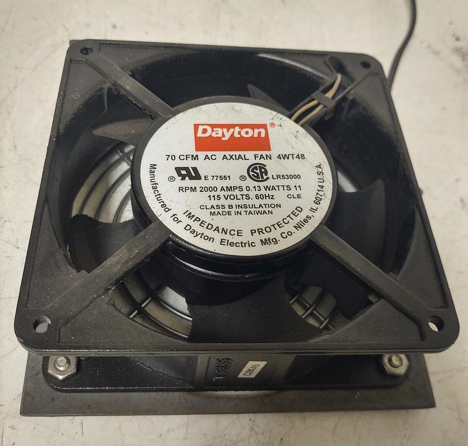 Used 🔥 Dayton 4WT48 Axial Fan, Square, 115V Ac, 1 Phase, 70/76 Cfm Cabinet Cooler