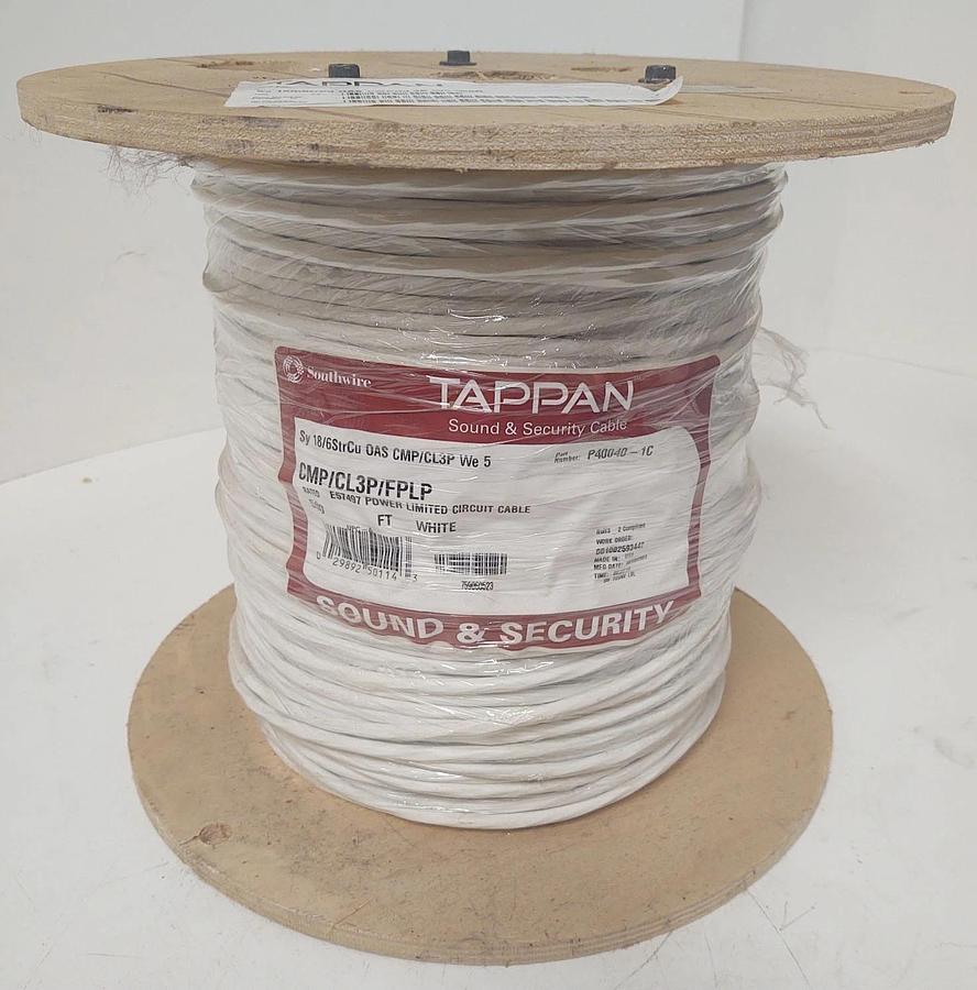 🔥Southwire Tappan 18/6 Cu Stranded Shielded Plenum Cable White P40040-1C 500ft