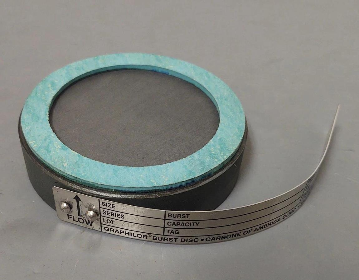 🔥Graphilor 1397978 Burst Disc 2" Series 3, 60 PSIG @ 72°F Graphite