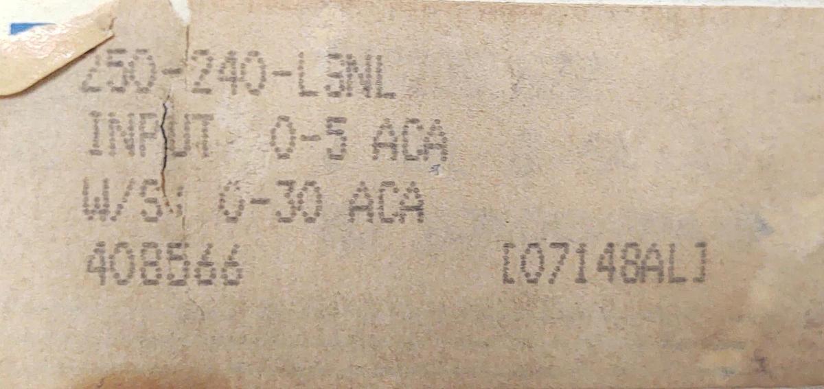 🔥NEW YOKOGAWA 250-240-LSNT CURRENT METER 250240LSNT 30A PANEL