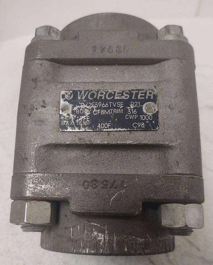 Used 🔥 1-1/2'' Worcester 11/2E5966TVSE B21 316 SS Threaded End Ball Valve Full Port
