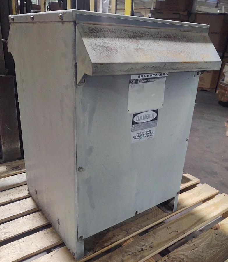 Used 🔥SQUARE D 37S3H 37.5 KVA H.V. 240/480 L.V. 120/240 SINGLE PHASE TRANSFORMER