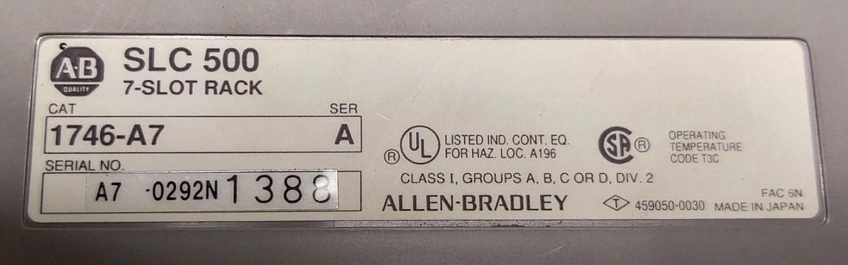 Used PLC Allen-Bradley SLC500 1746-A7 Rack 7 Slots Power Supply And 4 I/O Cards TEST