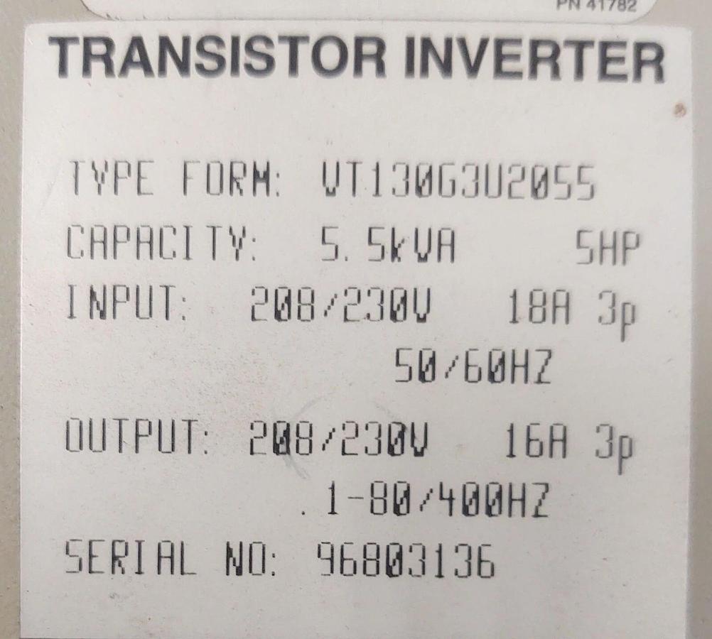 Used 🔥(TESTED) Toshiba VT130G3U2055 TOSVERT-130 Transistor Inverter VFD 5HP 230VAC