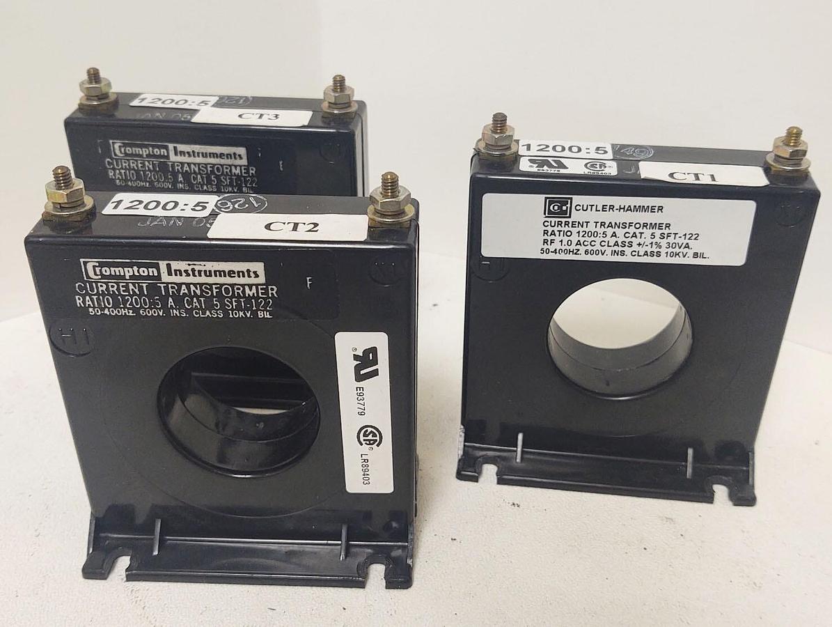 Used 🔥Cutler-Hammer Compton Instruments 1200:5 Current Transformers, Lot Of 3 SFT122