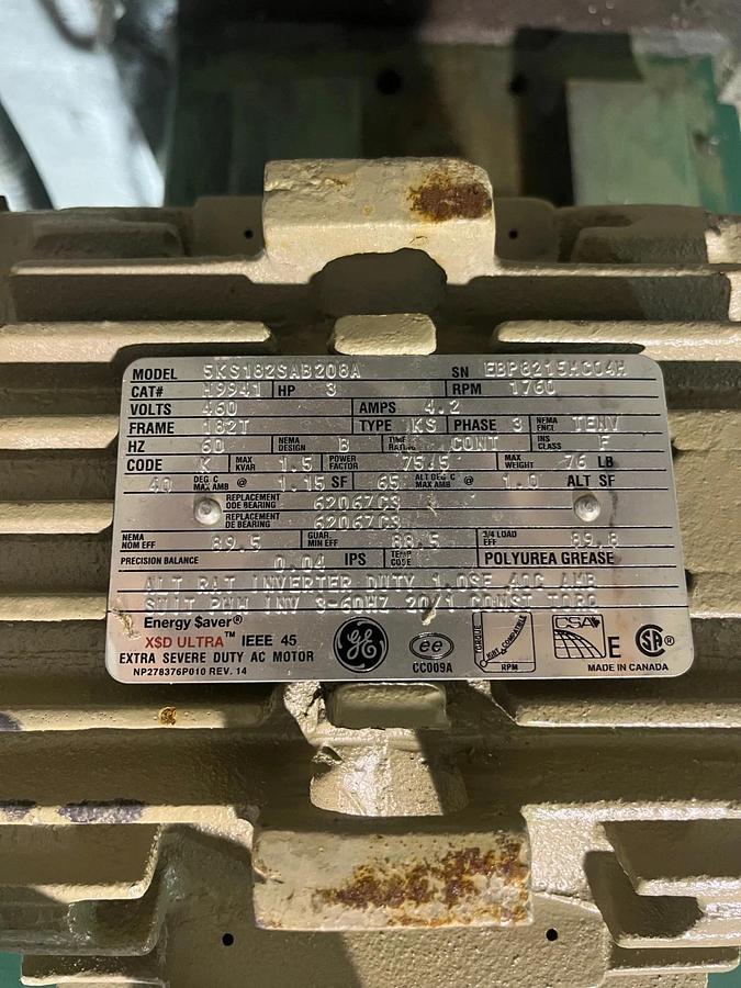 Used Sterling 3 HP 1" Extruder with 8" EDI U75 Sheet die Killon 3 Roll Sheet Stack