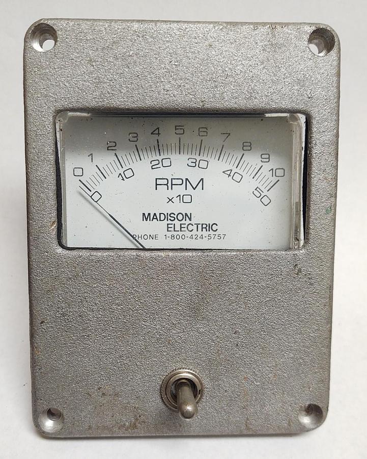 Used 🔥 Madison Electric RPM Analog Panel Meter A200-C130 B132200