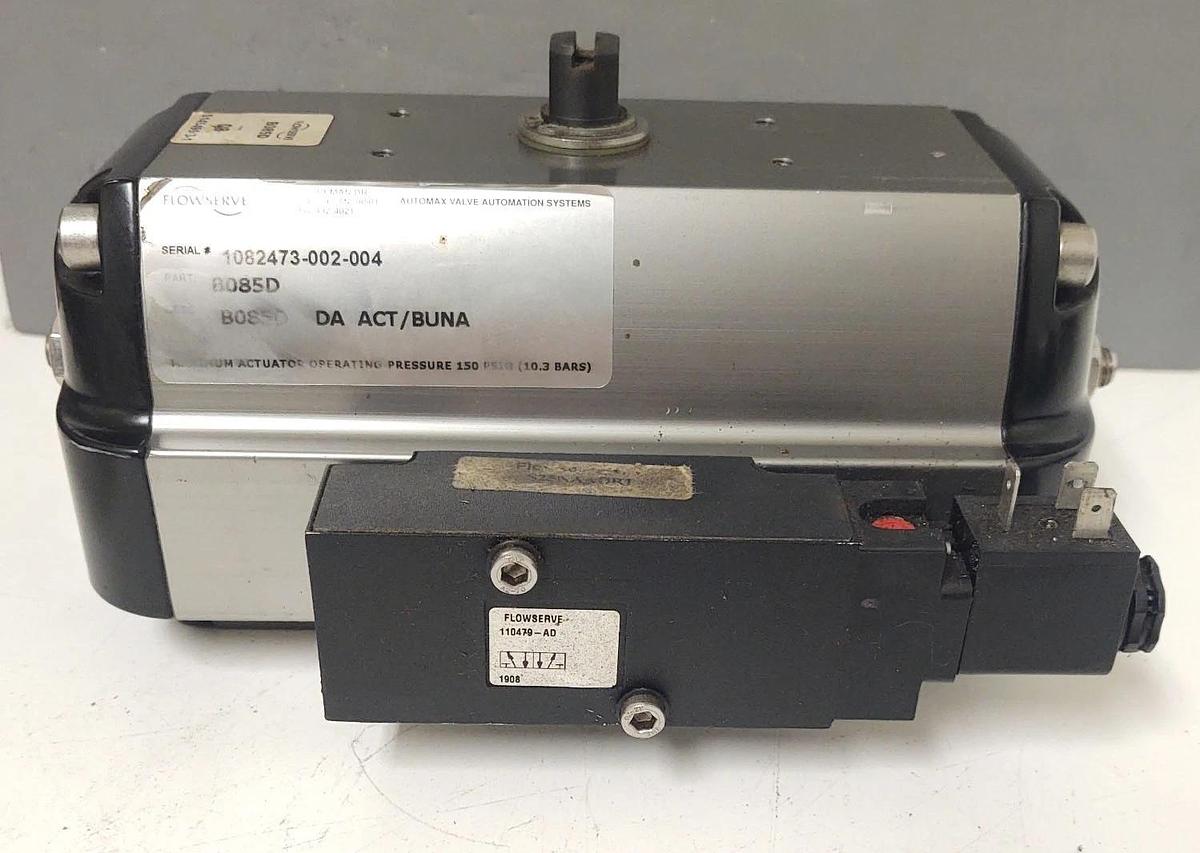 Used 🔥 FLOWSERVE B085D PNEUMATIC VALVE ACTUATOR with Solenoid Valve Nice