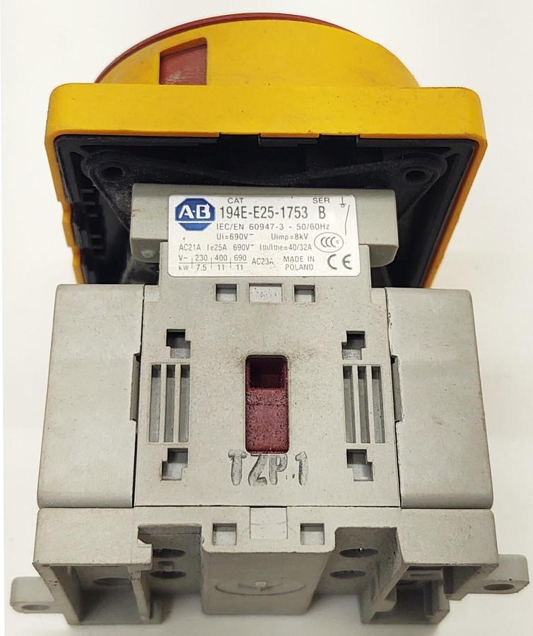 Used ALLEN BRADLEY 194E-E25-1753-6N SERIES B SWITCH 25A 600V