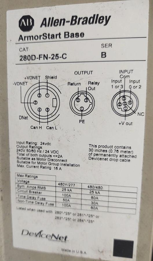 Used 🔥Allen Bradley 284D-FVD7P6Z-25-CR-3-DB-SM   280D-FN-25-C   GUARANTEED