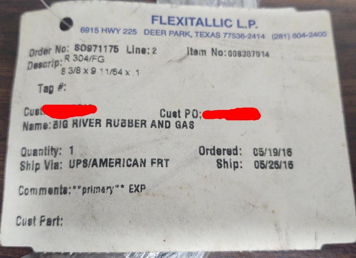 🔥Flexitallic Spiral Wound Metal Gasket  R304/FG 8-3/8" x 9'' 482083
