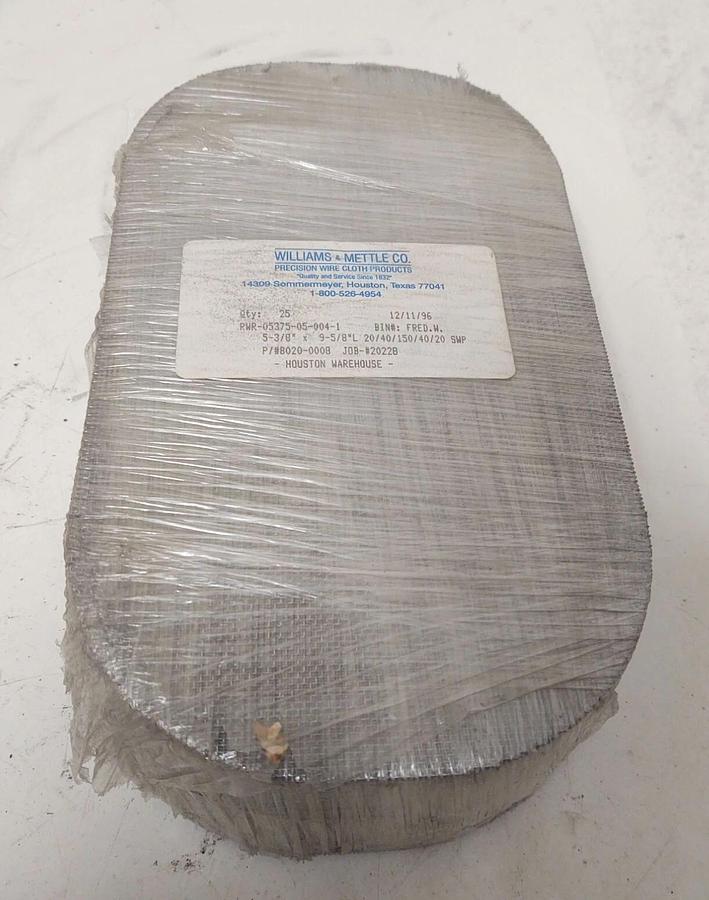 5-3/8 x 9-5/8 Twin Screw 5 Layer Wire Mess Filter Extruder Screen Pack, 25 PCS