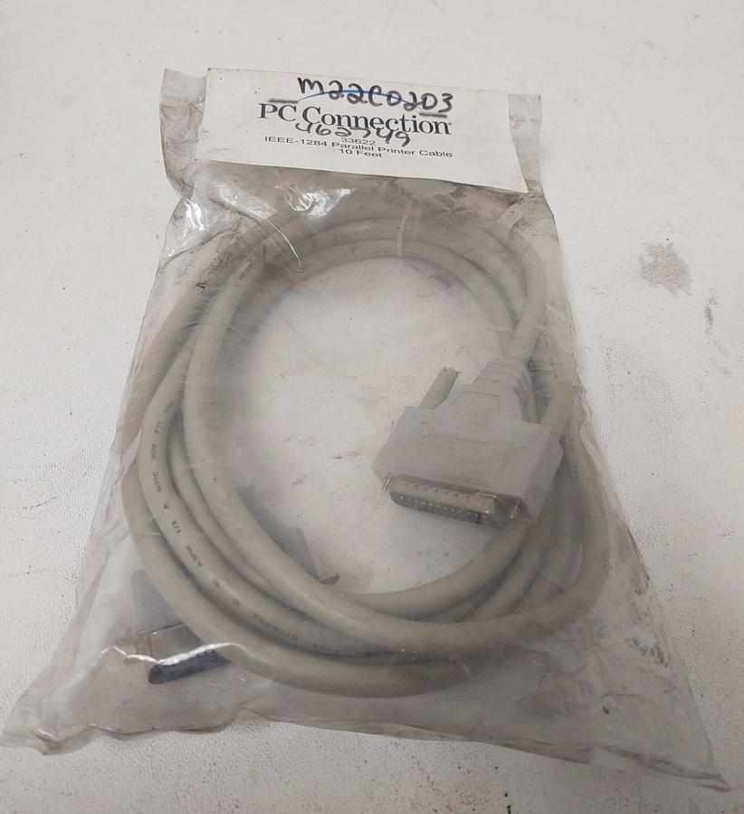 🔥 NEW Vintage Parallel Printer Cable IEEE-1284 DB25M To CN36M 10FT 33622