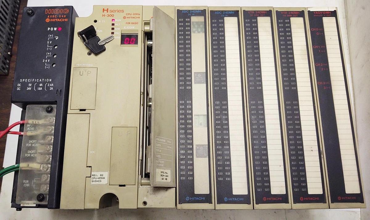 Used HITACHI PLC H-300 SERIES CPU-03Ha YAGV12MH AVRC-04H ROM-16H XDC24DMH YTR24DMH