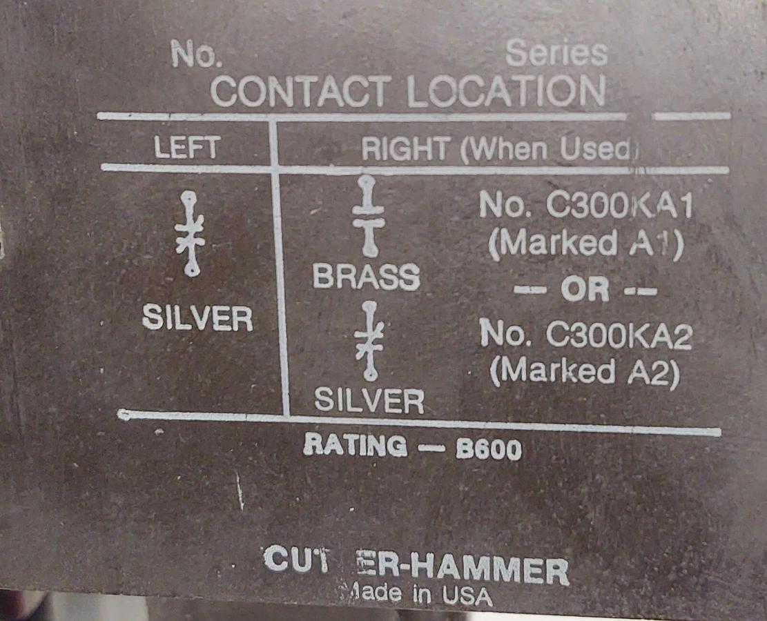 Used CUTLER HAMMER MOTOR STARTER A10CN0 NEMA 1 27A CONTACTOR 120V COIL W 1036 HEATERS