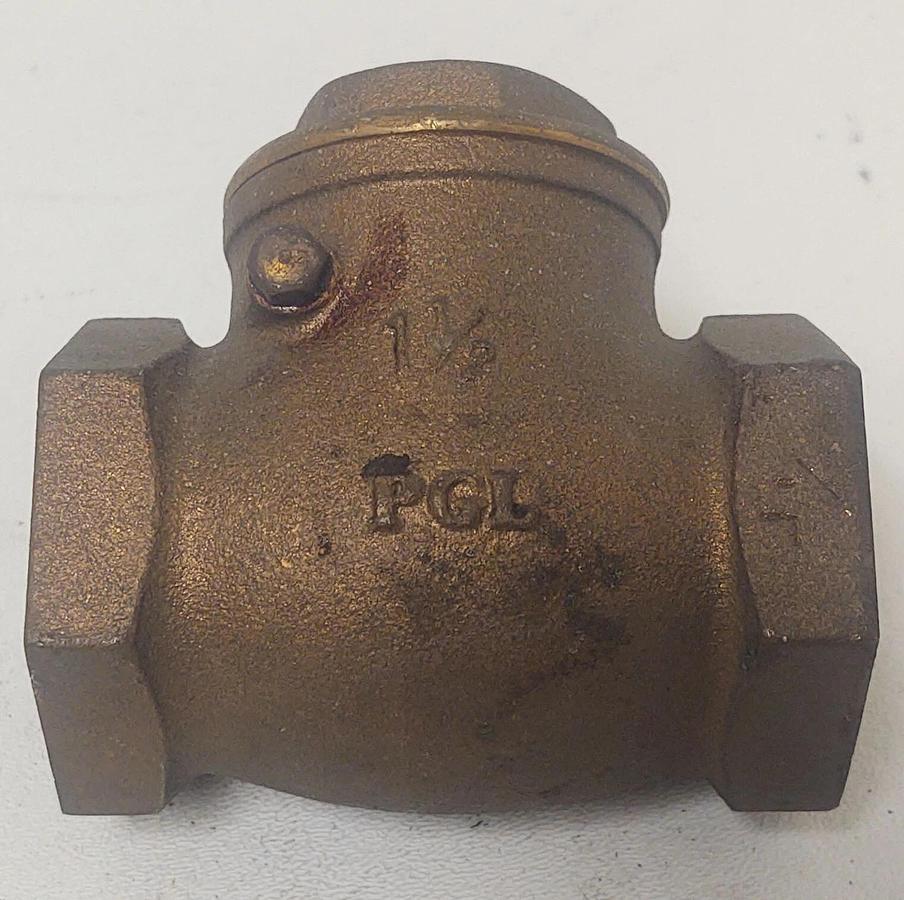 Used 🔥PGL 1-1/2" BRONZE 125S 200 WOG THREADED GATE SWING CHECK VALVE