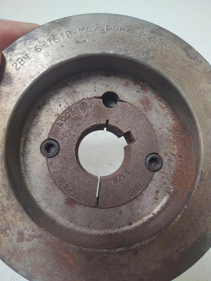 🔥5" Sheave 2B4 6-1610 TB Bore V-Belt Pulley, 2 Groove 1610, 1-1/8" Bushing
