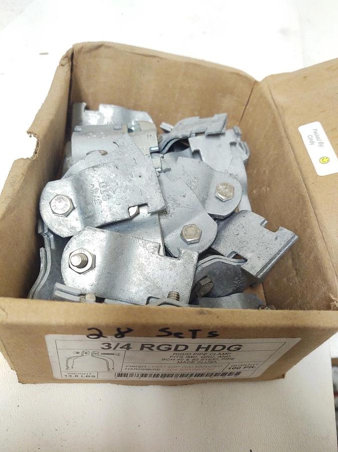 🔥(28 Pairs) Strut Pipe/Conduit Clamp,  HDG RGD 3/4 Hot Dip Galvanized Clamp