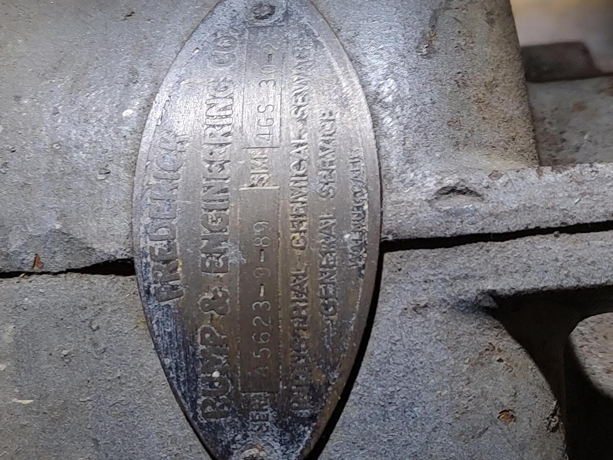 Used Frederick Pump 4GS30-2 with frame 4GS30-2
