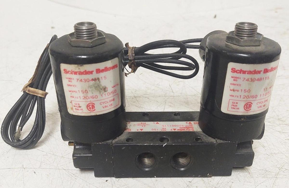 🔥Schrader Bellows 520001115 Double Solenoid Valve 4 Way 2 Pos 150PSI 120V Coil
