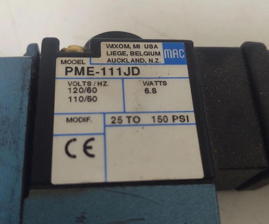Used 🔥 MAC 811C-PM-111JD-152 SOLENOID VALVE 110/120V COIL