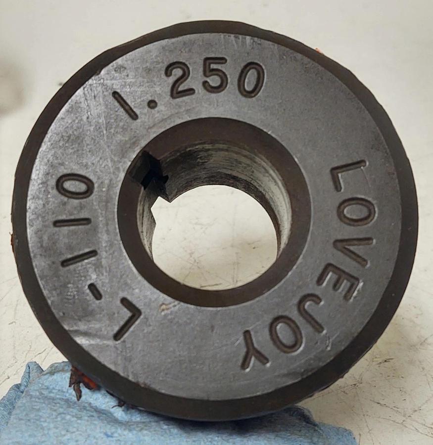 Used 🔥QTY 2 - LOVEJOY L-110 JAW COUPLING 1.250 INCH OR 1-1/4" KEYED BORE 1/4" KEYWAY