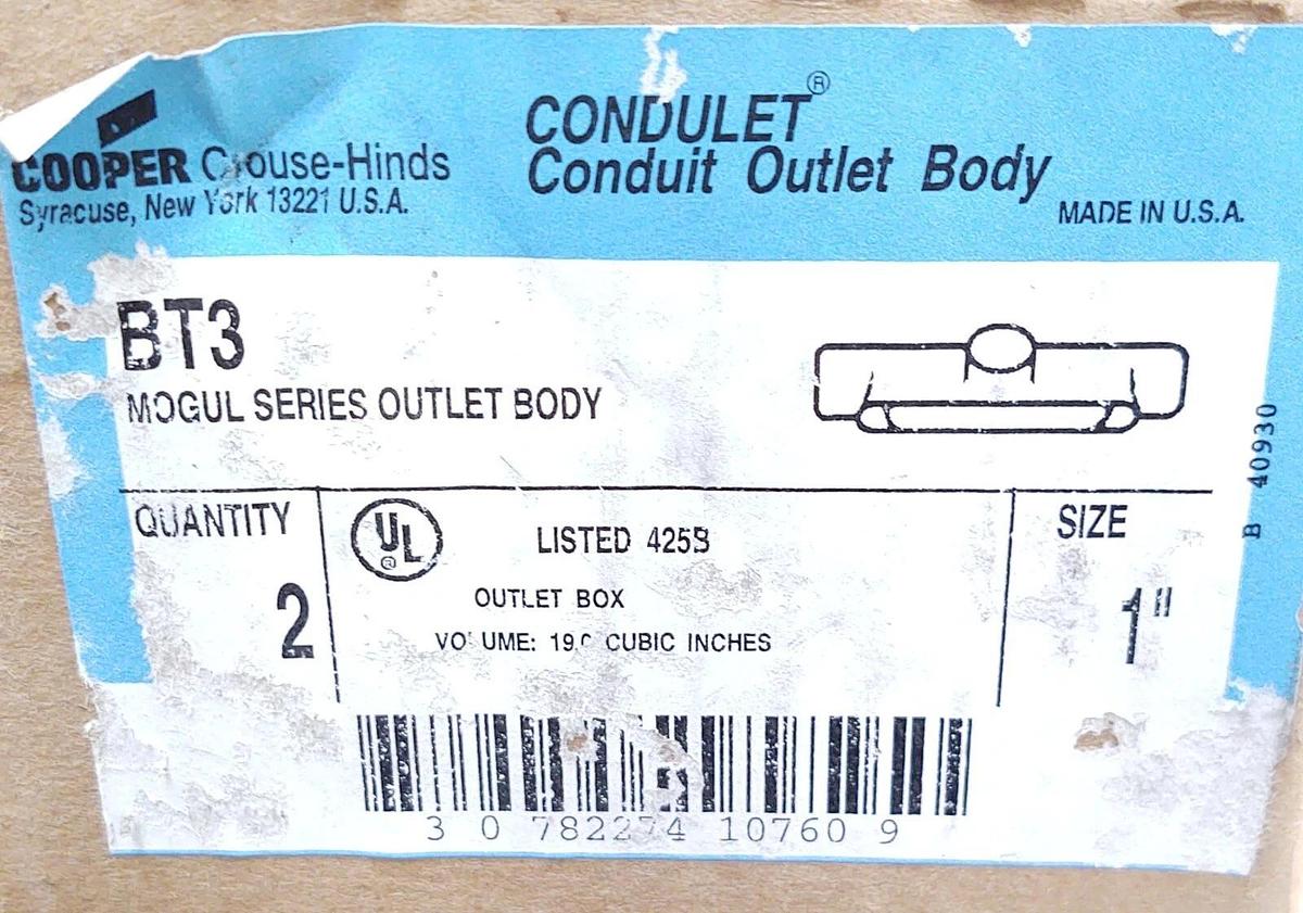 (2 PCS) BT3 CROUSE HINDS  1" MOGUL TEE. CONDULET