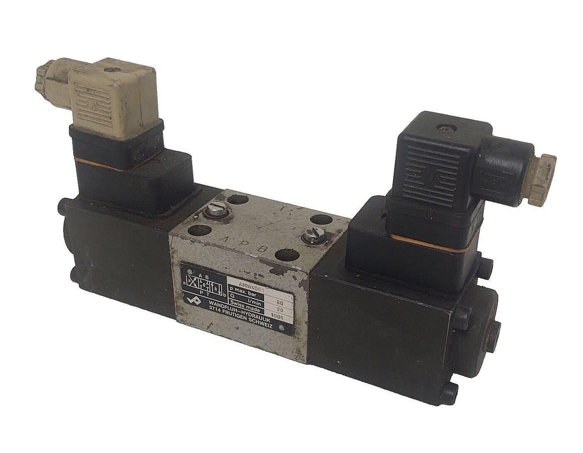 Used 🔥 Wandfluh AMW4D61 Hydraulic Solenoid Control Valve 80 Bar
