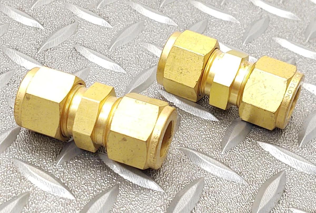 5 NOS- Swagelok Brass Union Compression Fitting, 1/2" OD Tube x 1/2" OD Tube