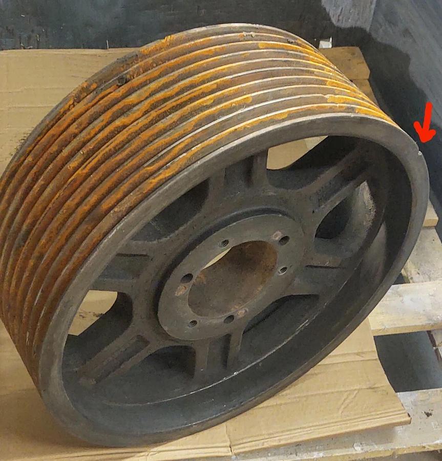 Used 🔥5V21210 Cast Iron V-Belt Pulley 10 Groove 21.20 in O.D J Series Bushing