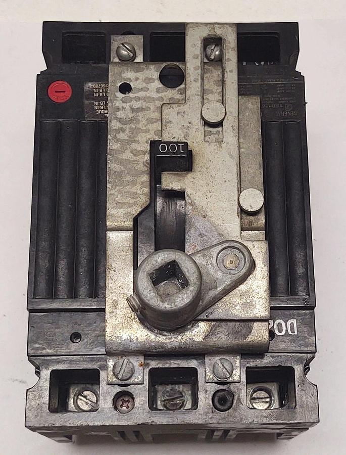 Used General Electric GE TED136100 3 pole 3PH 100A circuit breaker 600v Disconnect