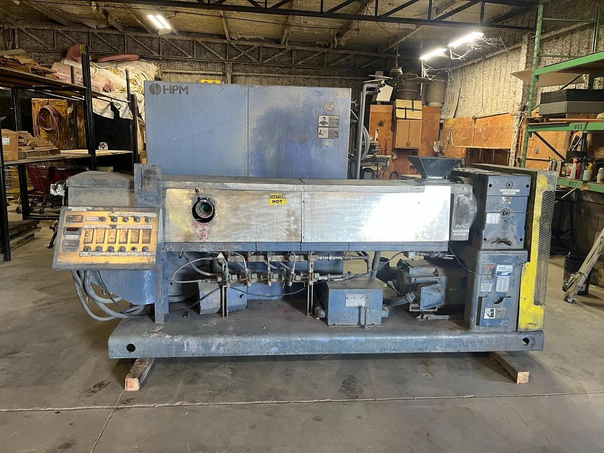 Used HPM 3.5" Extruder 150 HP 30:1 L/D Strand Die