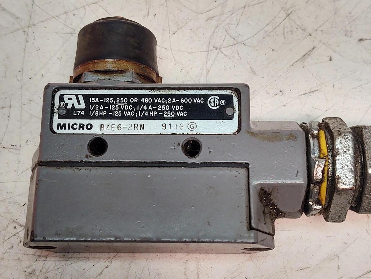 Used Honeywell Micro Switch Bze6-2Rn Limit Switch, Plunger, TESTED with 5ft cord