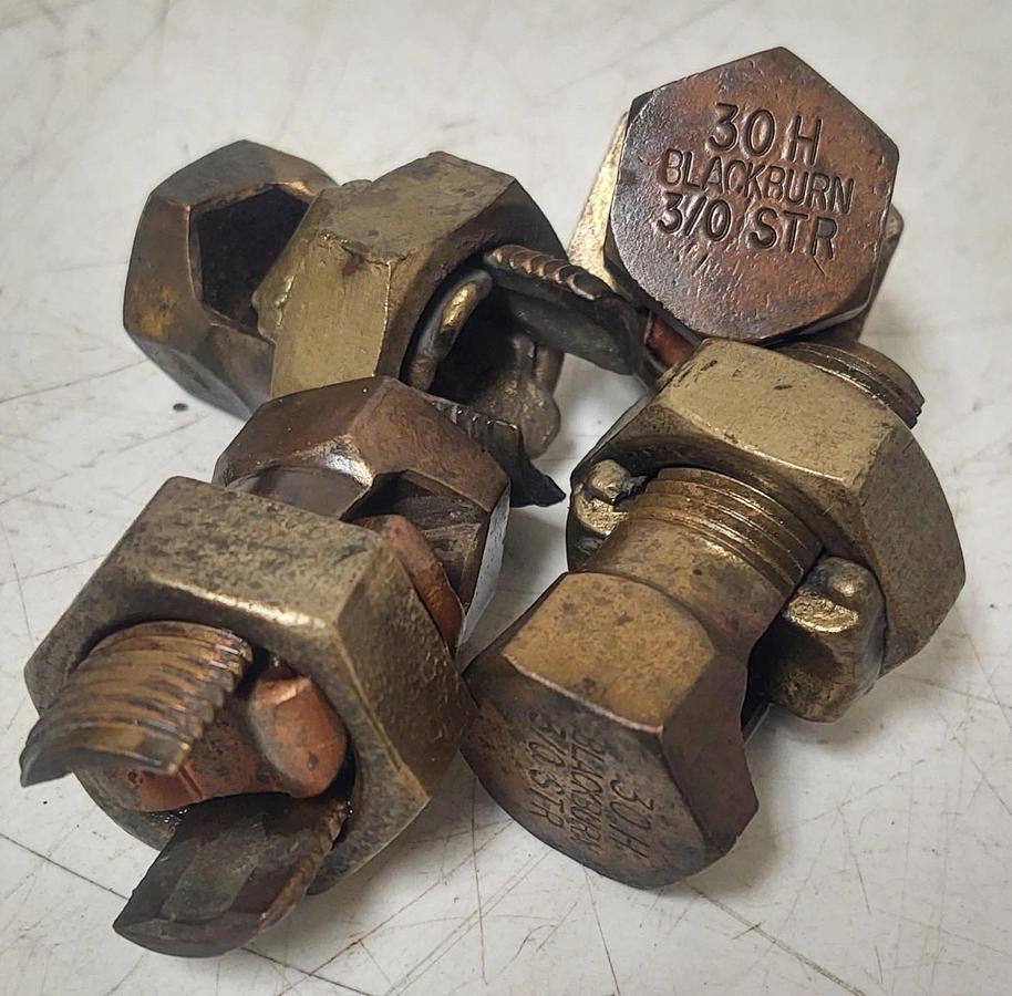 🔥QTY 4 - Bronze Blackburn 30H 3/0 Split Bolt Connectors