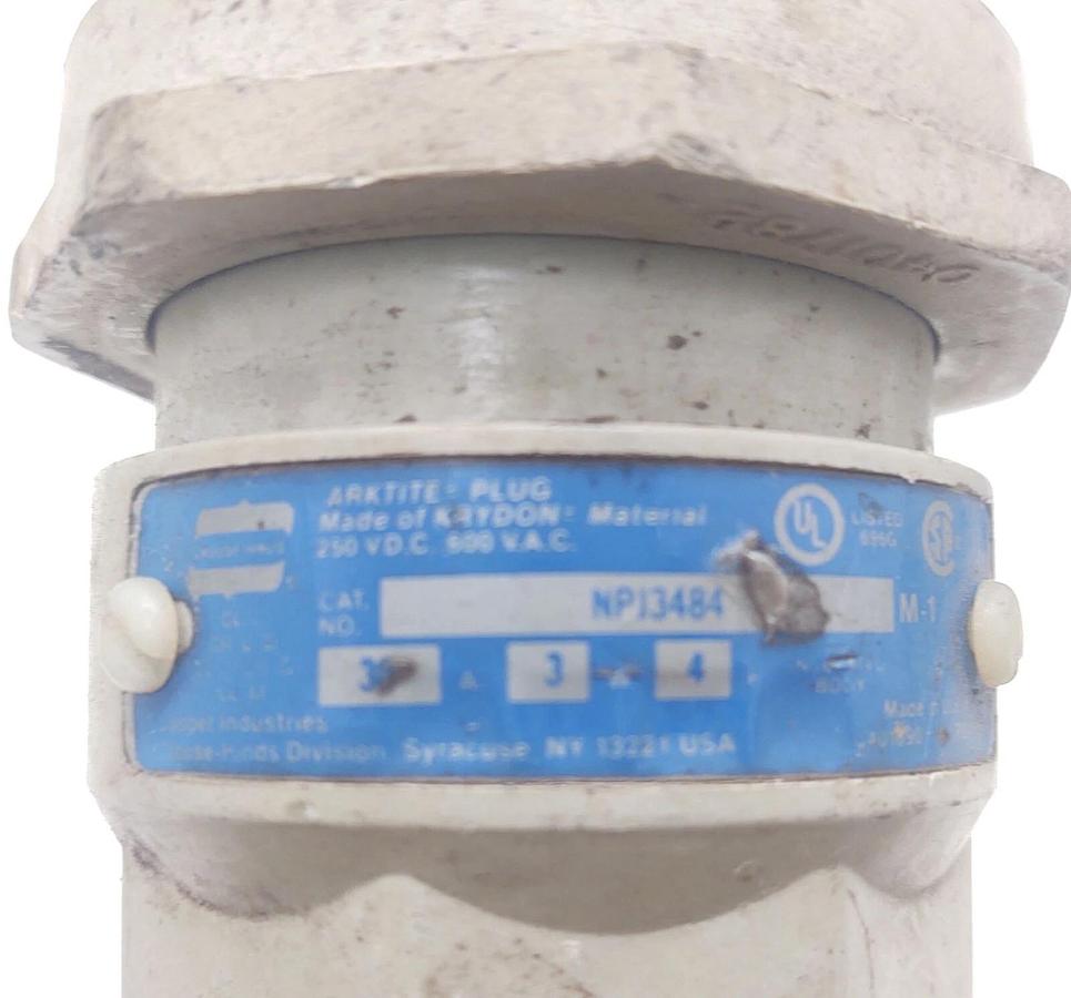 Used 🔥 CROUSE- HINDS Arktite NP13484 30A 3W 4P Plug