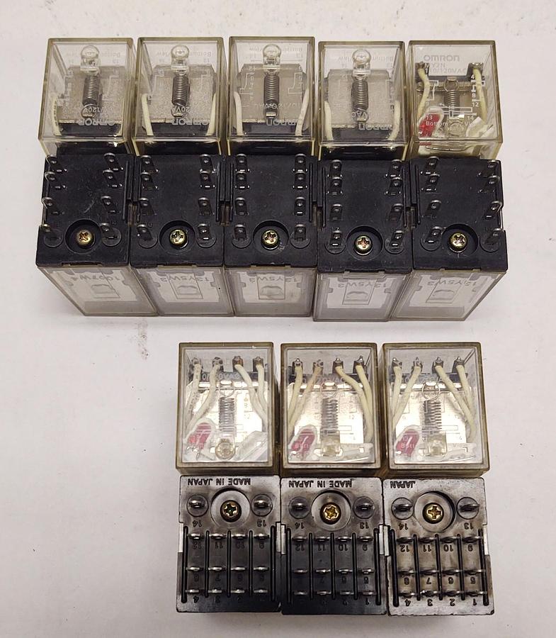 Used LOT 16 RELAYS OMRON MY4ZN 110/120VAC COIL 14 Pin, MY2, MY2N, MY4N FREE SHIPPING