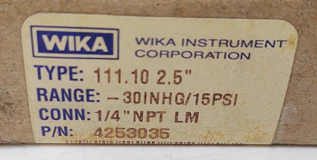 🔥 5 PCS NEW WIKA 111.10 4253035 Vacuum 30HG 15PSI 1/4" NPT 2.5" Pressure Gauge