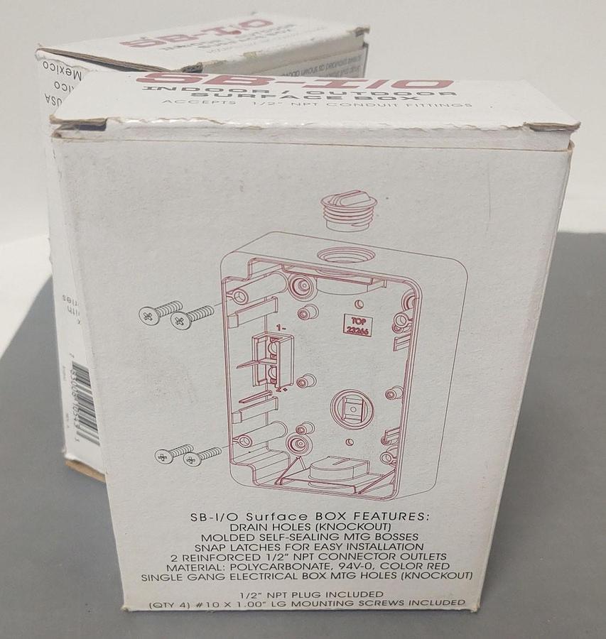 🔥(QTY 2) SB-I10 SURFACE BOX FOR FIRE ALARM - RED Indoor/Outdoor